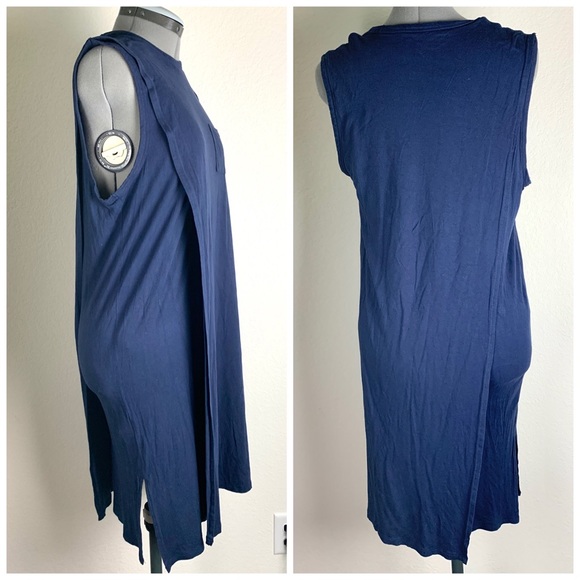 T by ALEXANDER WANG Overlap Layered Sleeveless Dress - Picture 3 of 7